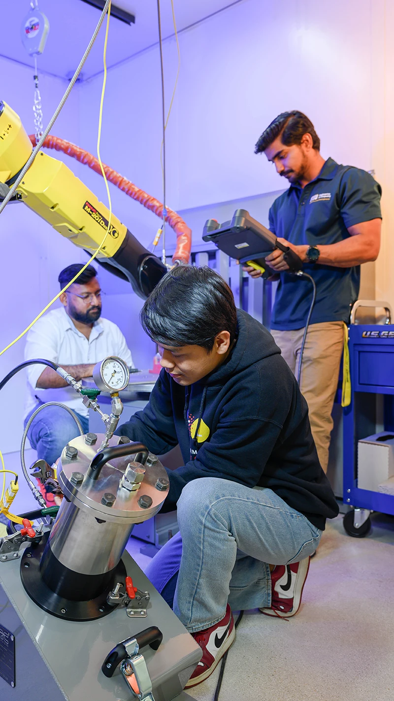 Students in the Cold Spray Lab